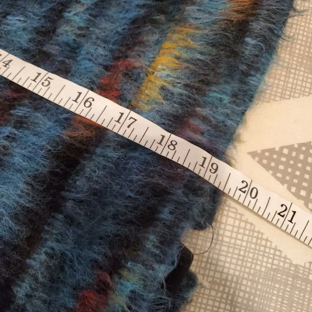 Anthropologie Maeve 10‎ Petite Blue Multicolor Furry Pencil Skirt Boho Statement